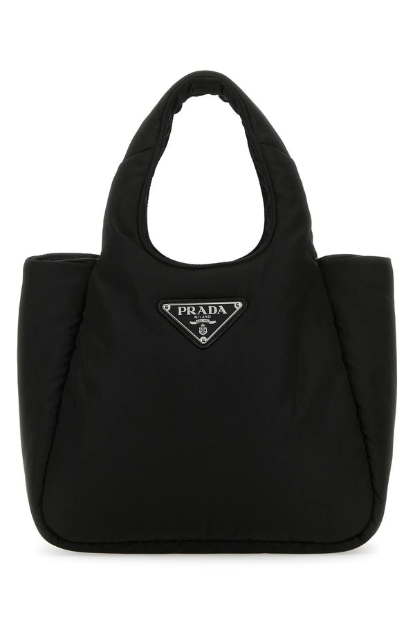 Prada Black Nylon Leather Handbag - Women