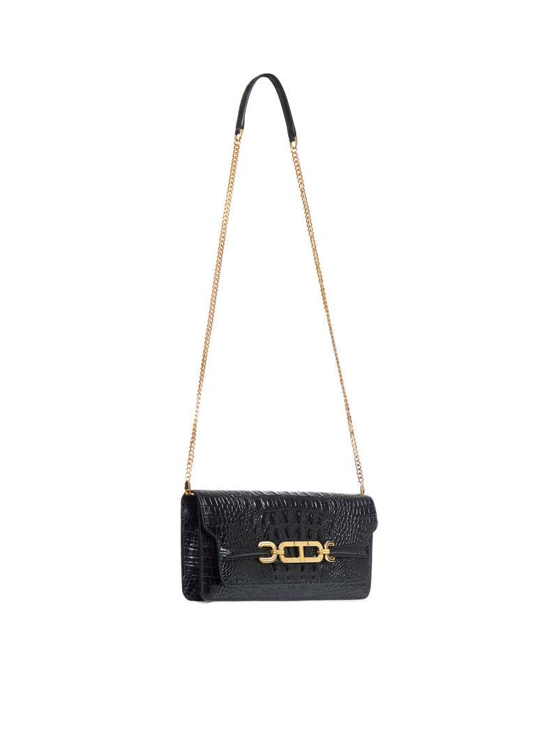 Tom Ford Shiny 3d Embossed Croc E/w Shoulder Bag - Women