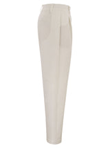 Brunello Cucinelli Baggy Trousers In Stretch Cotton Interlock Couture - Women