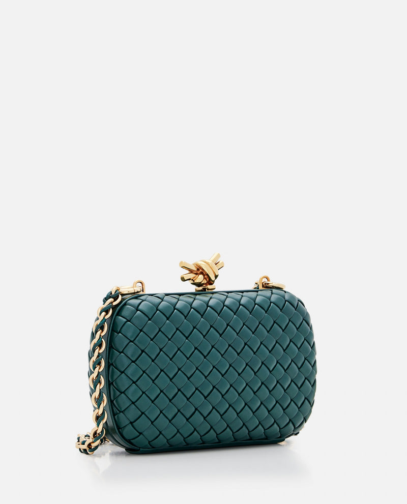 Bottega Veneta Knot Leather Clutch Bag W/chain - Women