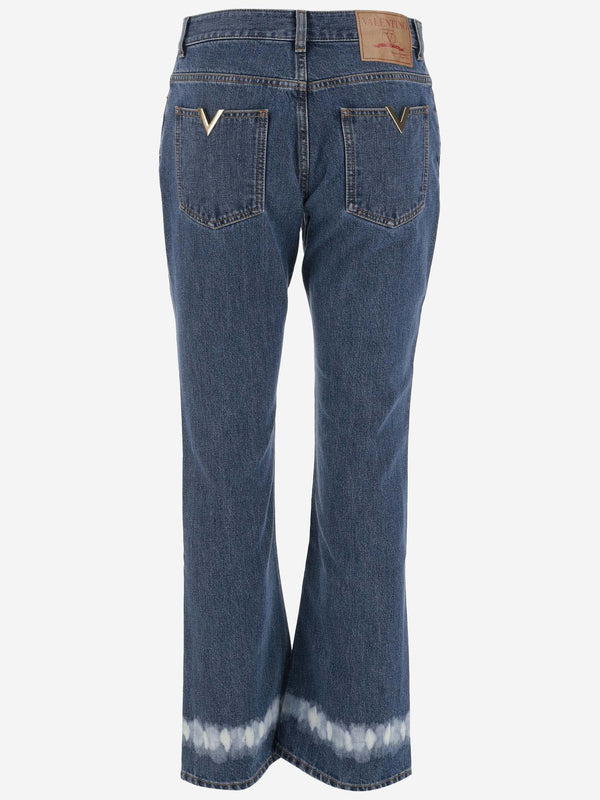 Valentino Cotton Jeans With Vlogo - Women