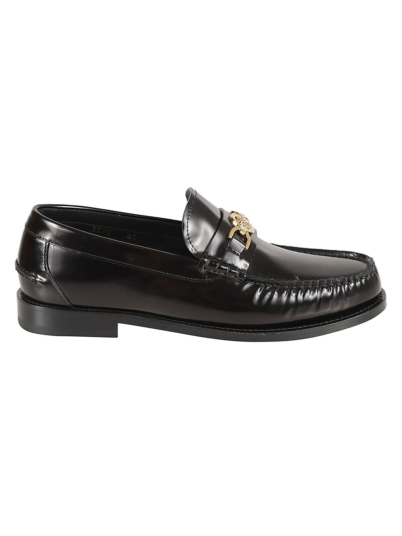 Versace Medusa Pin Embellished Loafers - Men