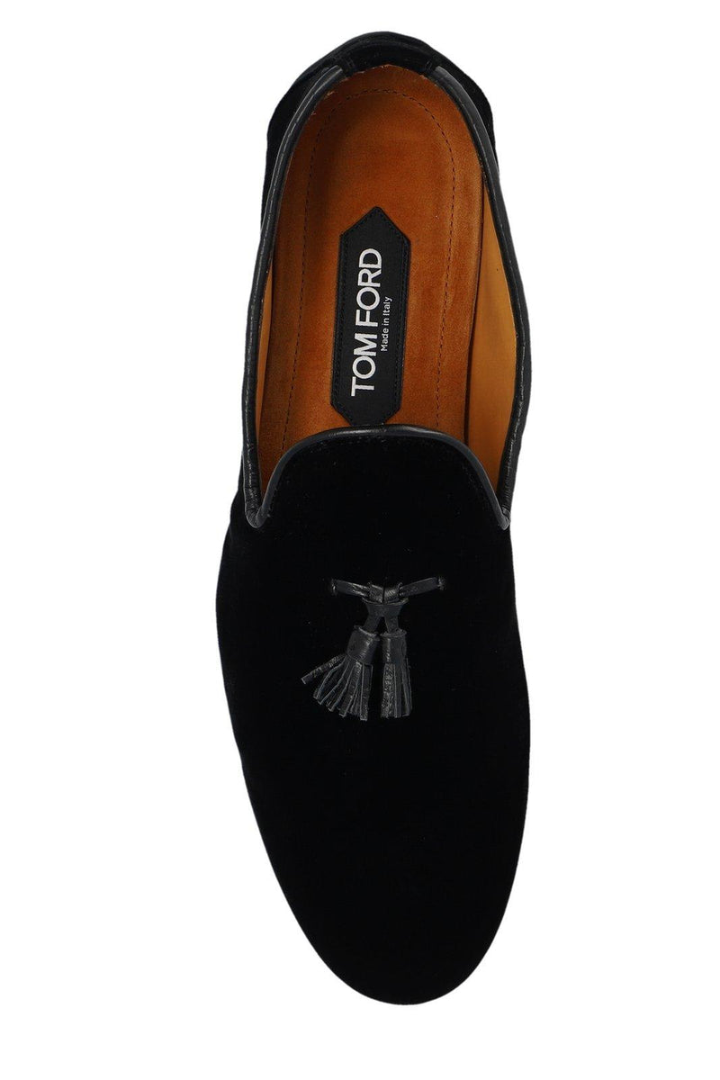 Tom Ford Tassel-detail Almond-toe Velvet Loafers - Men