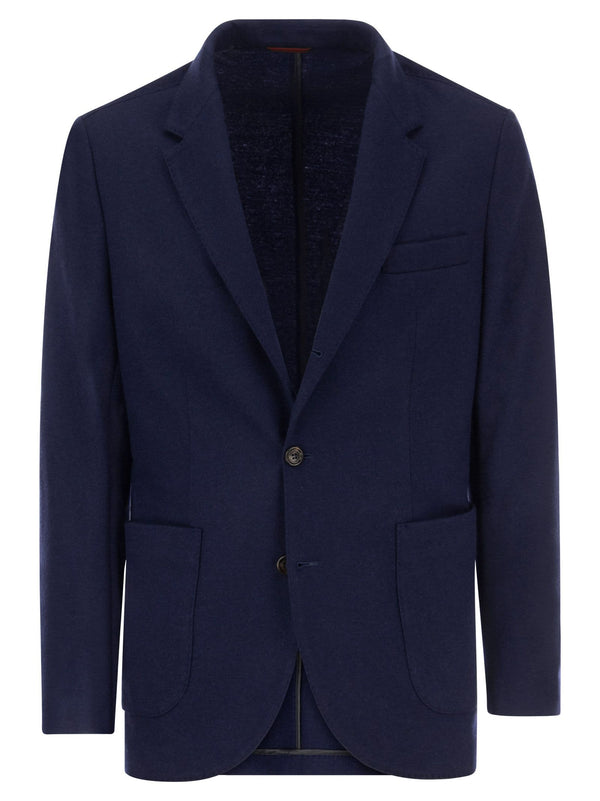 Brunello Cucinelli Cashmere Jersey Blazer With Patch Pockets - Men
