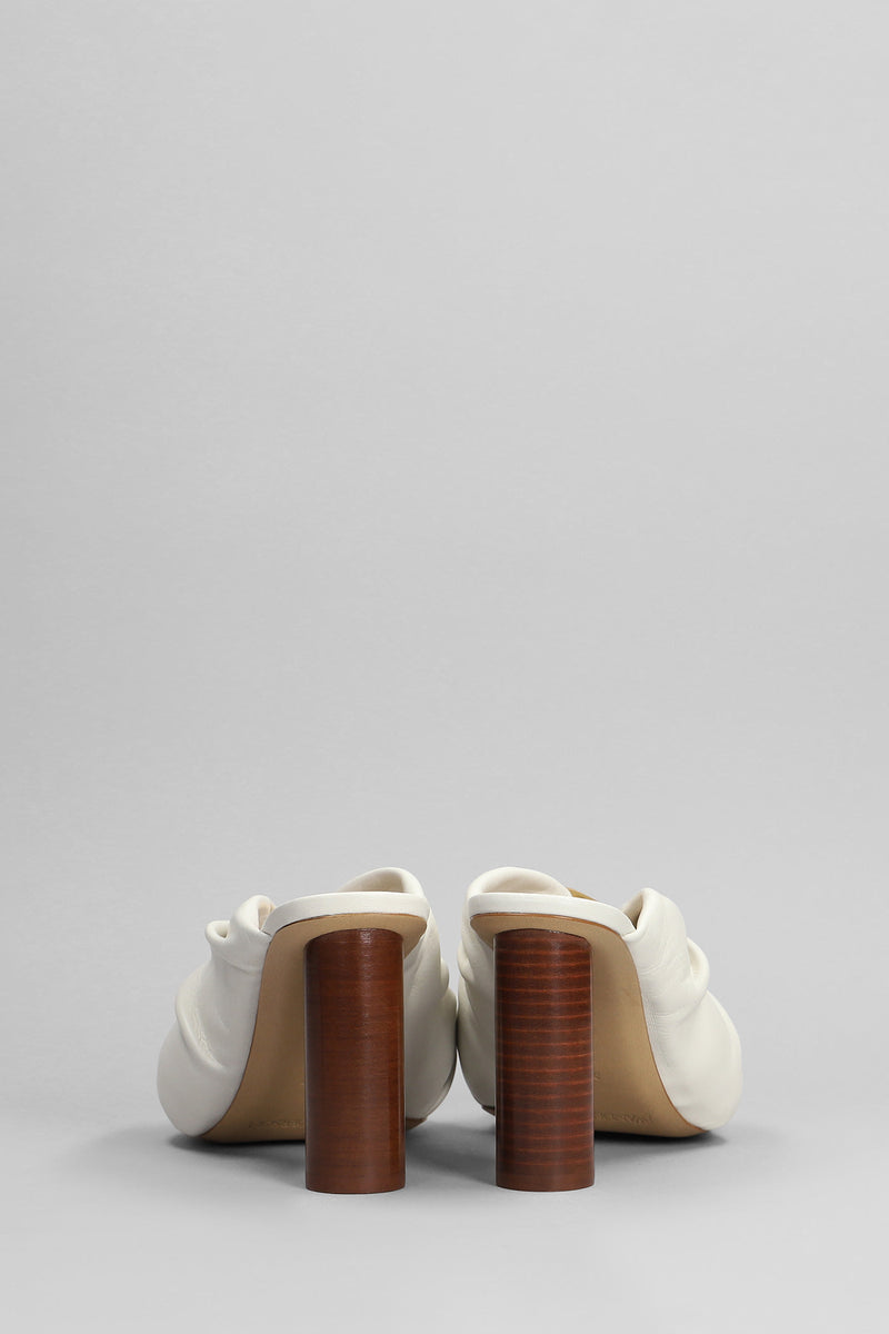 J.W. Anderson Corner Heel Sandals In Beige Leather - Women