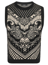 Balmain Sl Paisley &amp; Monogram Knit Cropped Top - Women