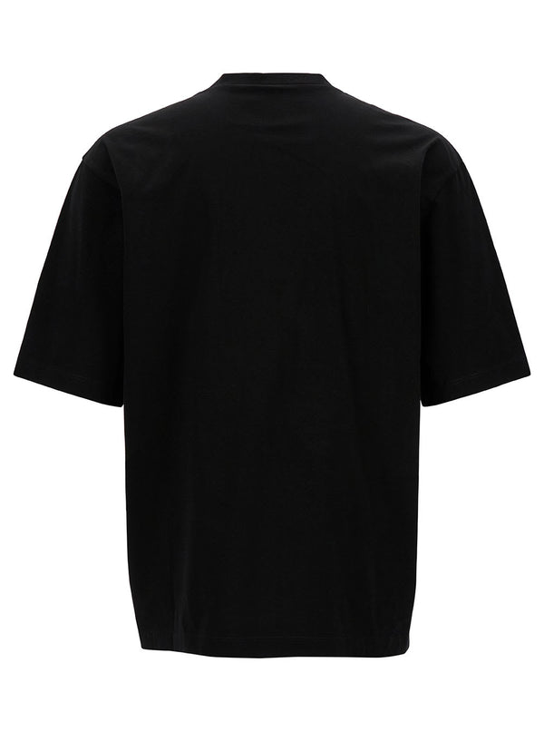 Dsquared2 Black Relaxed T-shirt With Logo Lettering Embroidery In Cotton Man - Men