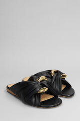 J.W. Anderson Corner Heel Flats In Black Leather - Women