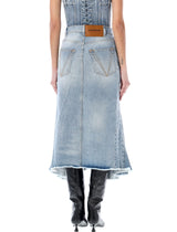 VETEMENTS Flared Denim Midi Skirt - Women