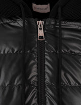Moncler Padded Tricot Cardigan With Hood In Black - Men