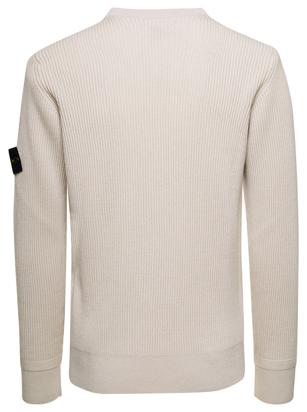 Stone Island Ribbed Sleeve Logo Sweater - Men