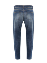 Saint Laurent Logo Patch Straight Leg Jeans - Men