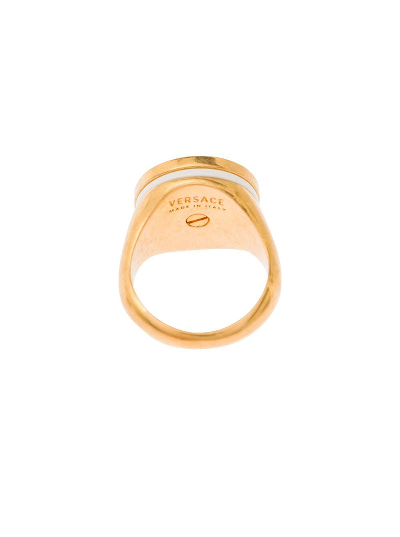 Versace Gold-colored Ring With Medusa Detail And Greca Motif In Metal Man - Men - Piano Luigi