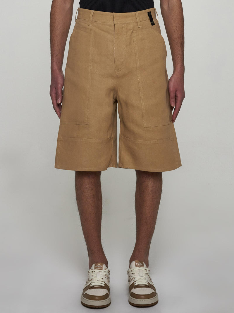 Fendi Paper Canvas Bermuda Shorts - Men