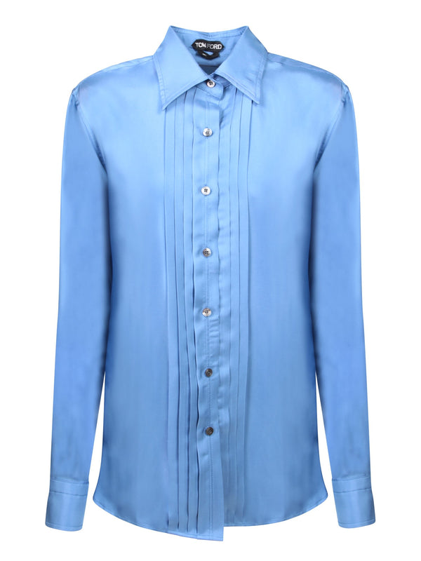 Tom Ford Long Sleeves Light Blue Shirt - Women