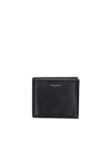 Saint Laurent Lettering Logo Black Wallet - Men