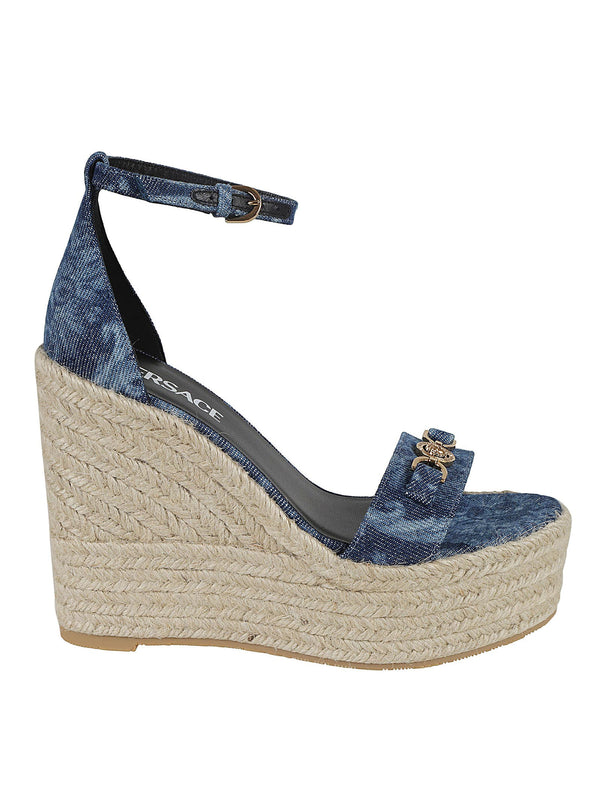 Versace Buckled Ankle Strap Wedge Sandals - Women