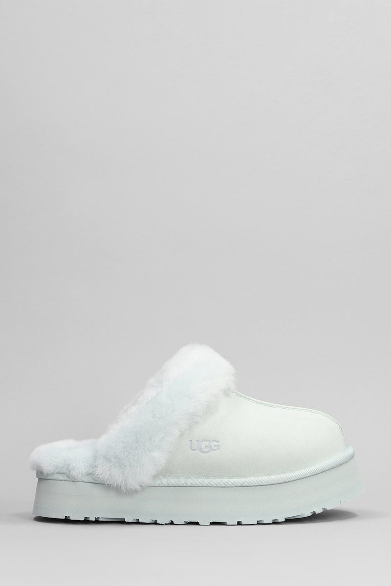 UGG Disquette Slipper-mule In White Suede - Women