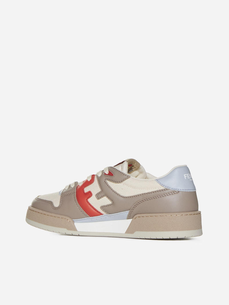 Fendi Match Leather And Fabric Sneakers - Women
