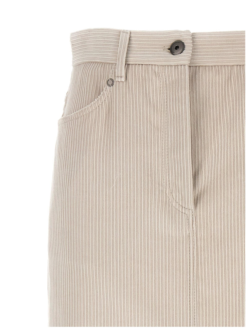 Brunello Cucinelli Ribbed Velvet Skirt - Women - Piano Luigi