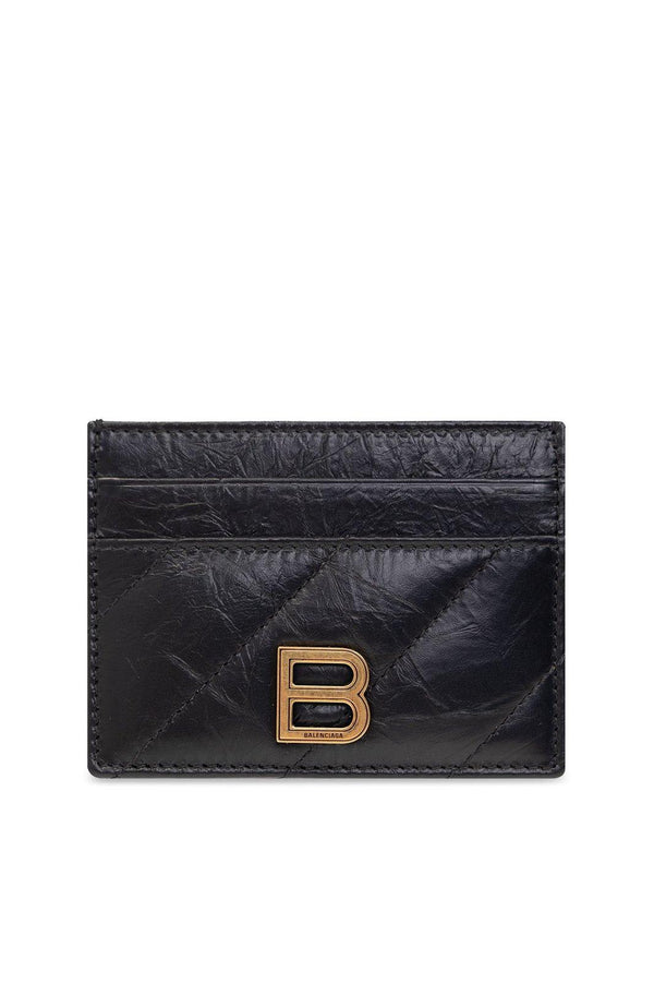 Balenciaga Logo Plaque Quilted Cardholder - Women