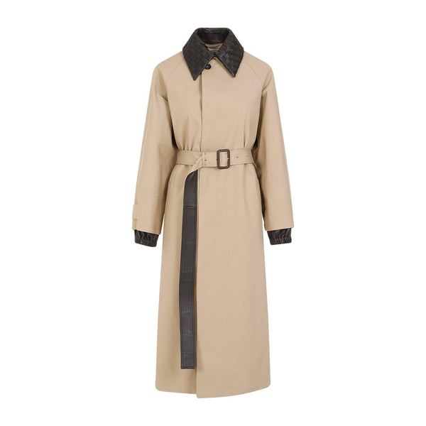 Bottega Veneta Intrecciato Collar Trench Coat - Women