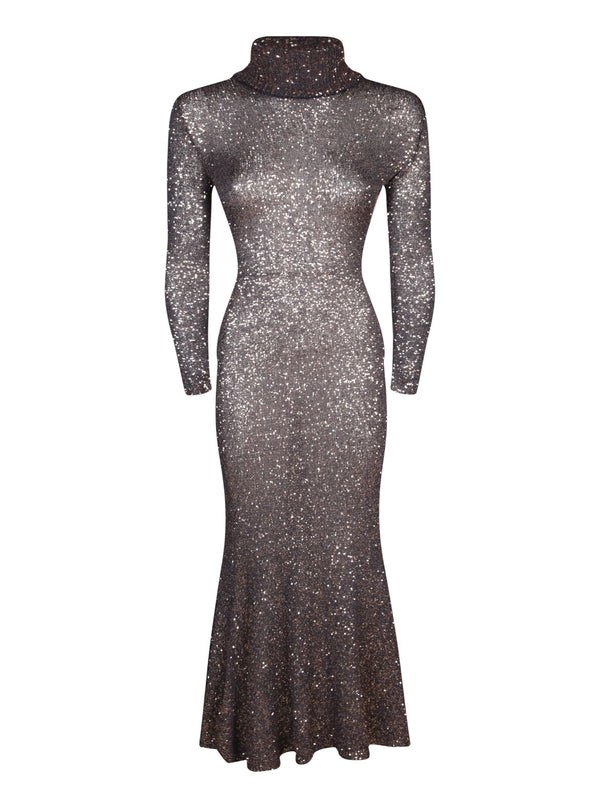 Balenciaga Maxi Sequin Black/silver Dress - Women