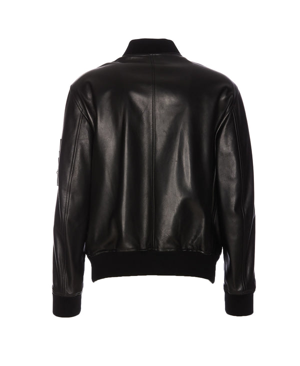 Versace Leather Bomber Jacket - Men