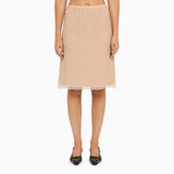 Gucci Nude Acetate Skirt With Lace - Women