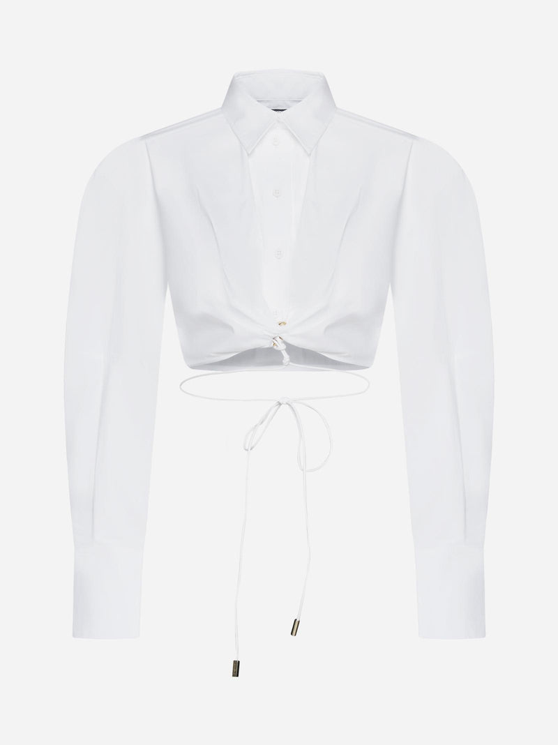 Jacquemus Plidao Cotton Cropped Shirt - Women