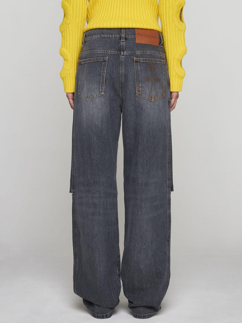 J.W. Anderson Cut-outs Knee Jeans - Women - Piano Luigi