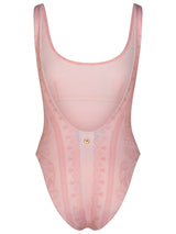 Versace barocco One-piece Swimsuit In Pink Polyester Blend - Women