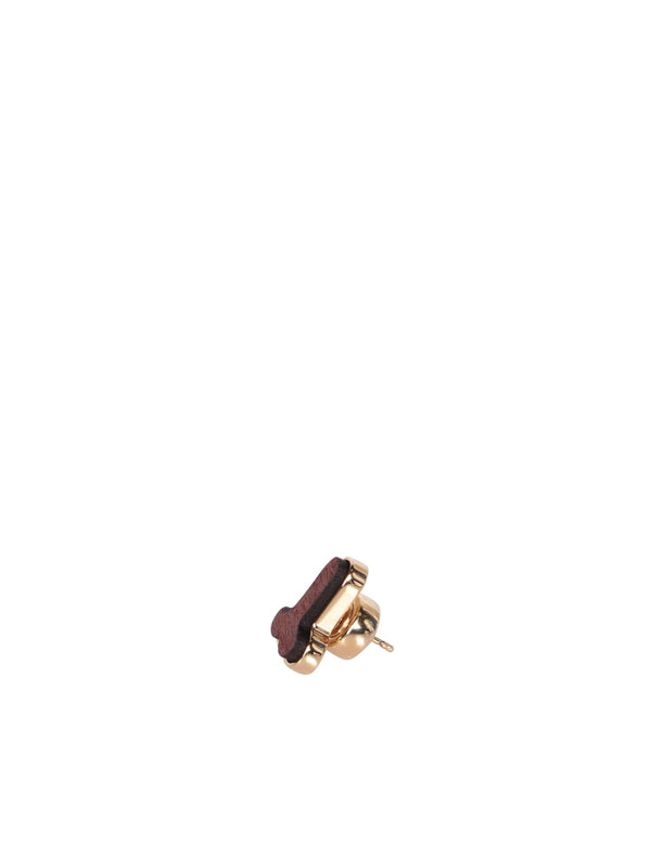 J.W. Anderson Penis Stud Brown Earrings - Women