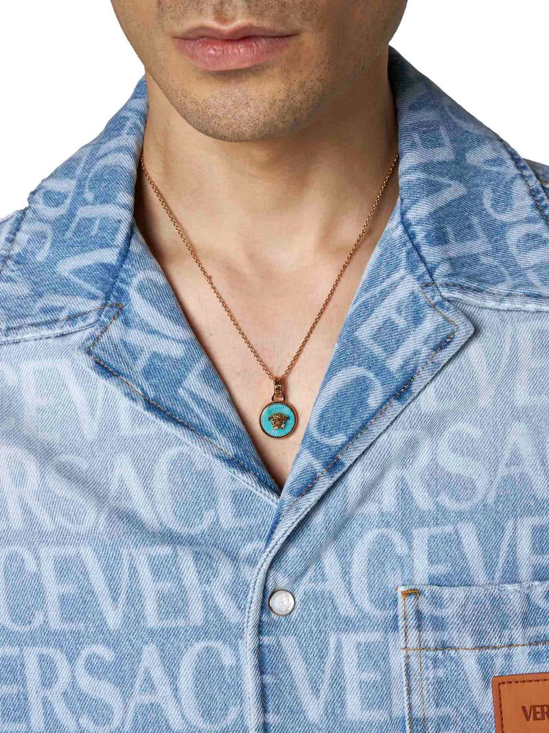 Versace Medusa Gold Brass Necklace - Men