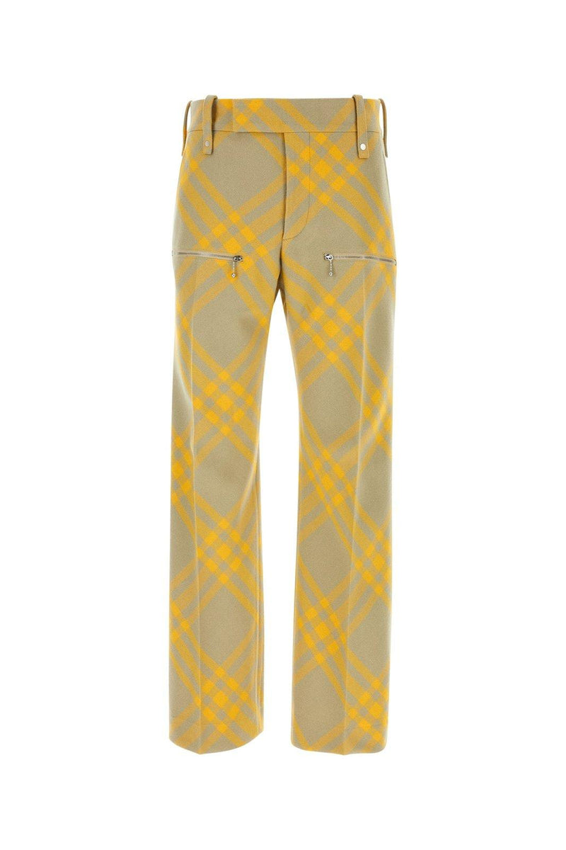 Burberry Chered Zip Detailed Pants - Men