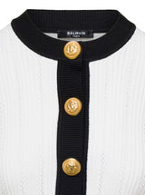 Balmain Ls Buttoned Round Neck Knit Cardigan - Women