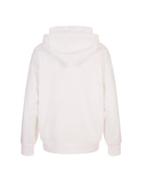 Moncler White Hoodie With Embroidered Lettering Logo - Women