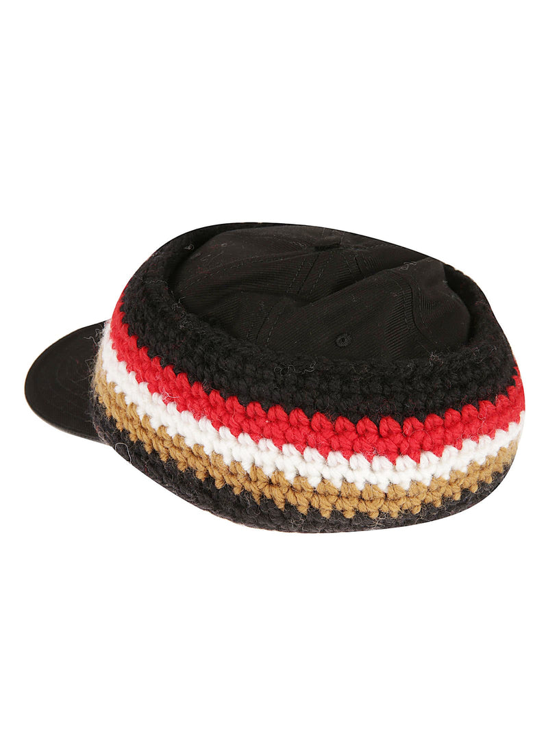 Burberry Stripe Knit Headband Baseball Cap - Men