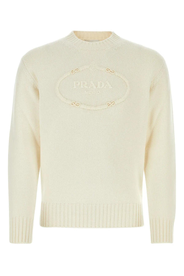 Prada Ivory Wool Blend Sweater - Men