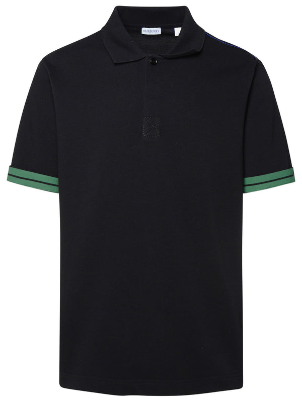 Burberry Black Cotton Polo Shirt - Men