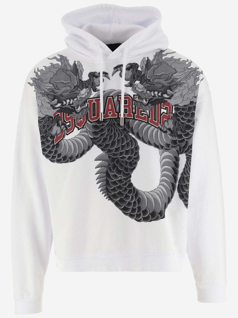 Dsquared2 Logo Printed Cotton Hoodie - Men