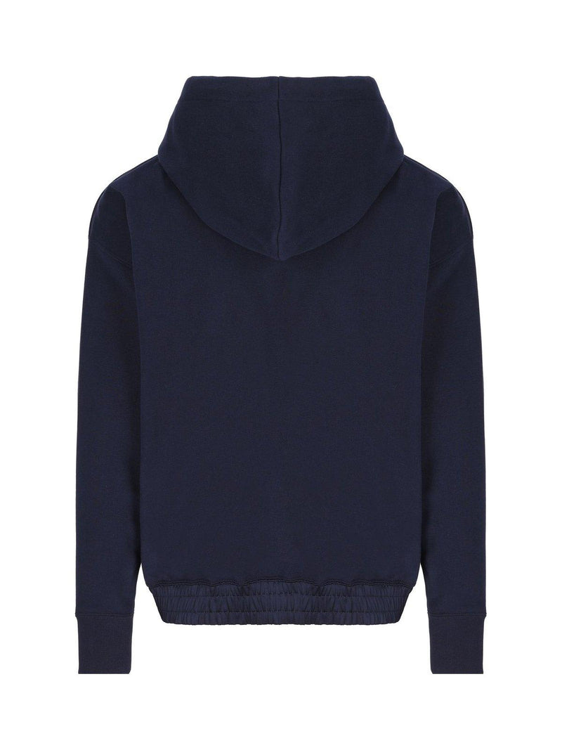 Saint Laurent Logo Embroidered Long-sleeved Hoodie - Men