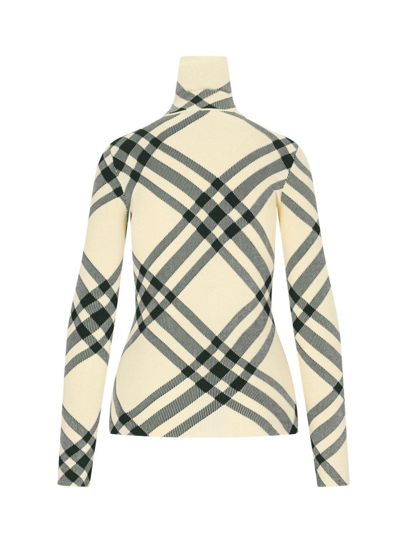 Burberry Check-pattern High-neck Knitted Jumper - Women