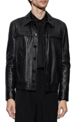 Saint Laurent Button Up Leather Jacket - Men