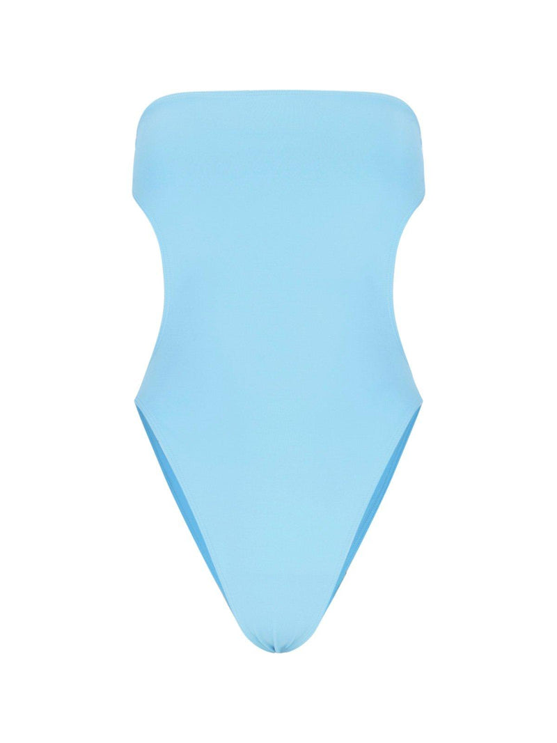 Saint Laurent Shiny Strapless Cut-out Swimsuit - Women