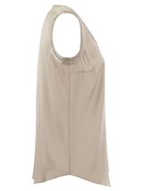 Brunello Cucinelli Reversible Stretch Silk Satin Top - Women