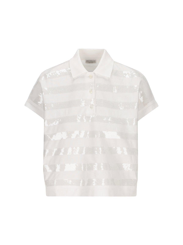 Brunello Cucinelli Sequin-embellished Polo Top - Women