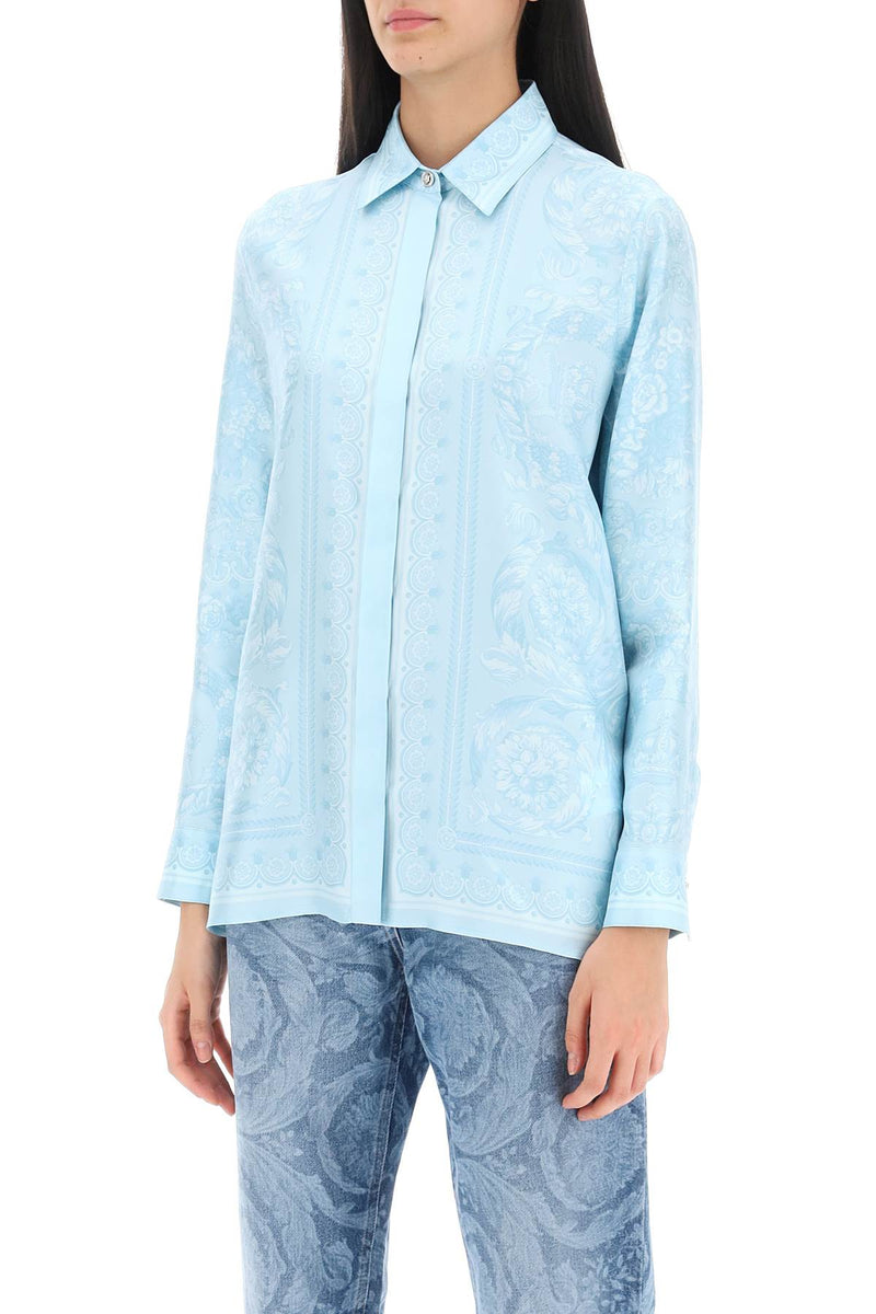 Versace Barocco Shirt In Crepe De Chine - Women