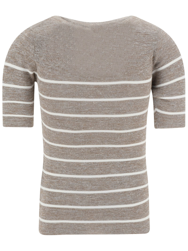 Brunello Cucinelli Lurex Striped Sweater - Women