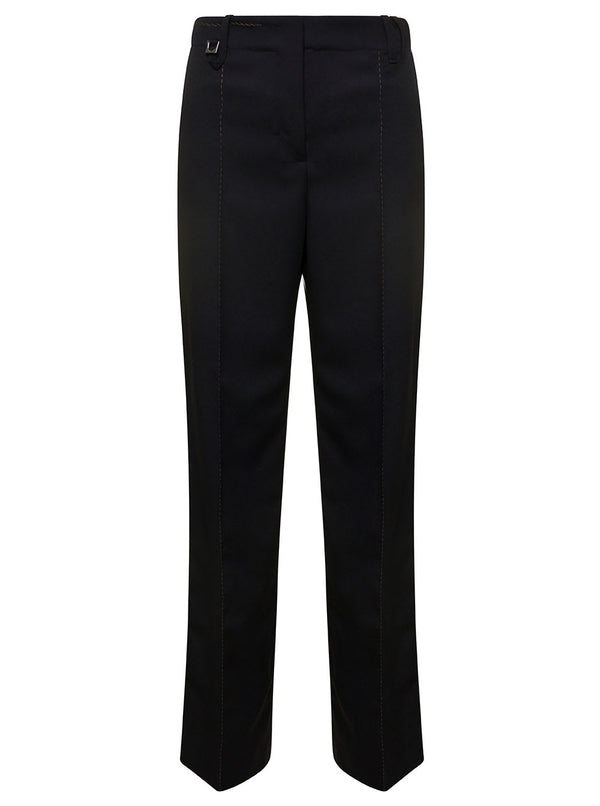 Jacquemus le Pantalon Cordao Black Pants With Pressed Pleats In Wool Woman - Women